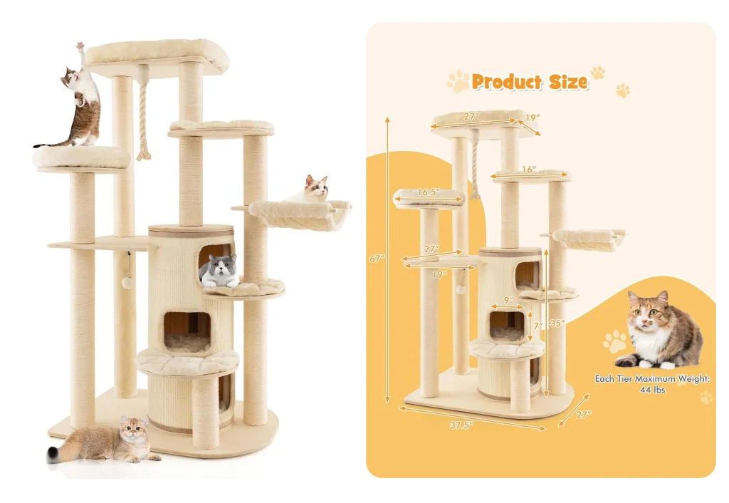 best cat trees for large cats 2024. Tangkula